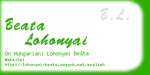 beata lohonyai business card